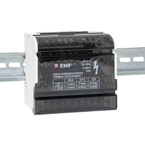 Шина нулевая в корпусе 4х11 EKF sn0-4x11 sn0-4x11