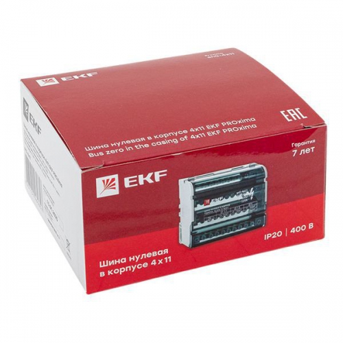 Шина нулевая в корпусе 4х11 EKF sn0-4x11 sn0-4x11