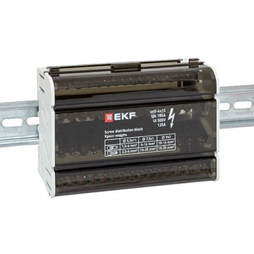 Шина нулевая в корпусе 4х15 EKF sn0-4x15 sn0-4x15