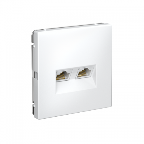 Розетка компьютерная 2-м ArtGallery RJ45 + RJ45 кат.5E механизм бел. SE GAL000185 GAL000185