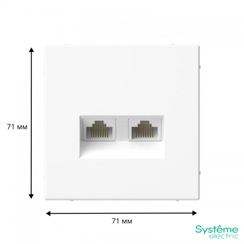 Розетка компьютерная 2-м ArtGallery RJ45 + RJ45 кат.5E механизм бел. SE GAL000185 GAL000185