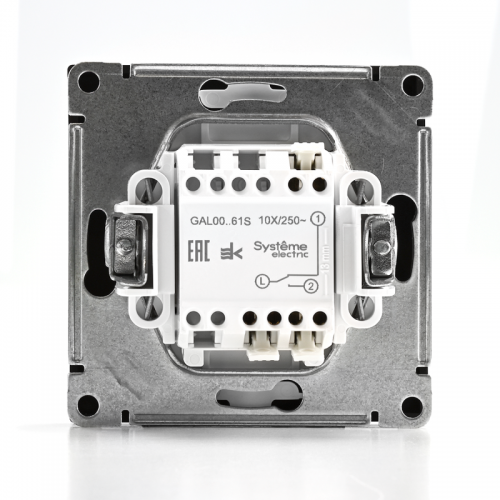 Переключатель 1-кл. ArtGallery 10AX быстрозажим. клем. механизм карбон SE GAL001061S GAL001061S