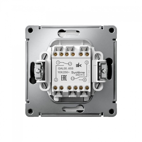 Переключатель 2-кл. ArtGallery 10AX быстрозажим. клем. механизм карбон SE GAL001065S GAL001065S