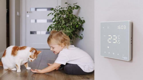 Термостат программируемый ArtGallery 16А с Wi-Fi для электрич. теплого пола моноблочный бел. SE GAL000138 GAL000138