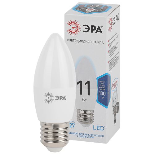 Лампа светодиодная B35-11w-840-E27 свеча 880лм ЭРА Б0032983 Б0032983