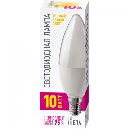 Лампа светодиодная 82 914 OLL-C37-10-230-2.7K-E14-PROMO 10Вт ОНЛАЙТ 82914 82914