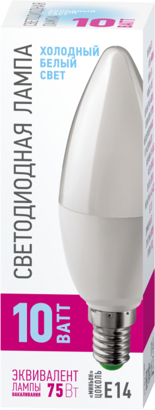 Лампа светодиодная 82 915 OLL-C37-10-230-4K-E14-PROMO 10Вт ОНЛАЙТ 82915 82915