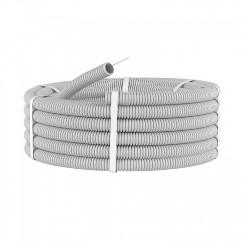 Труба гофрированная ПВХ d16мм с протяж. сер. (уп.50м) DKC 9191650 9191650