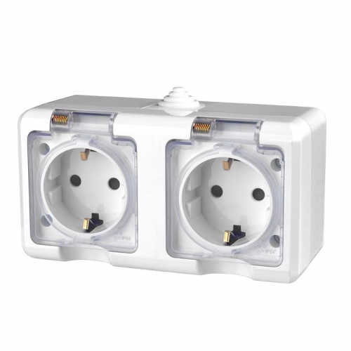 Розетка 2-м ОП Dita 16А IP54 250В с заземл. с прозр. крышкой бел.TOKOV ELECTRIC TKL-DT-R2Z-C01T-IP54 TKL-DT-R2Z-C01T-IP54
