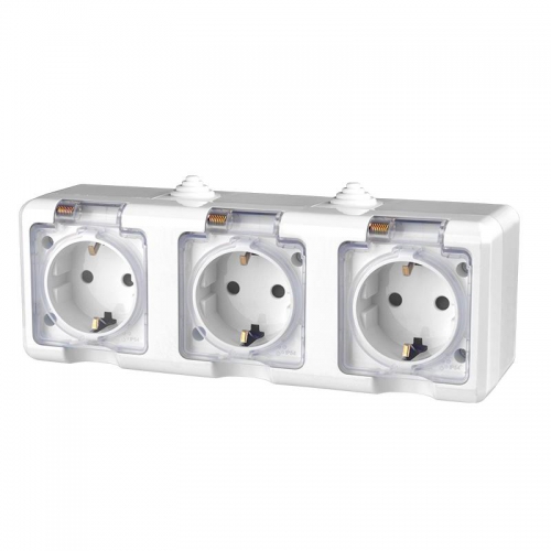 Розетка 3-м ОП Dita 16А IP54 250В с заземл. с прозр. крышкой бел.TOKOV ELECTRIC TKL-DT-R3Z-C01T-IP54 TKL-DT-R3Z-C01T-IP54