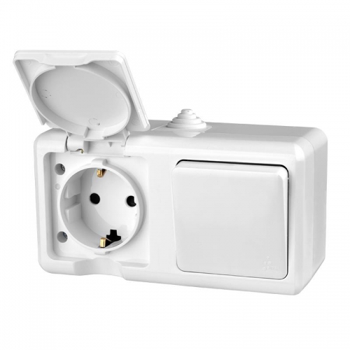 Блок ОП Dita (розетка 16А 250В с заземл. + 1-кл. выкл. 10А) IP54 бел. TOKOV ELECTRIC TKL-DT-V1RZ-C01-IP54 TKL-DT-V1RZ-C01-IP54