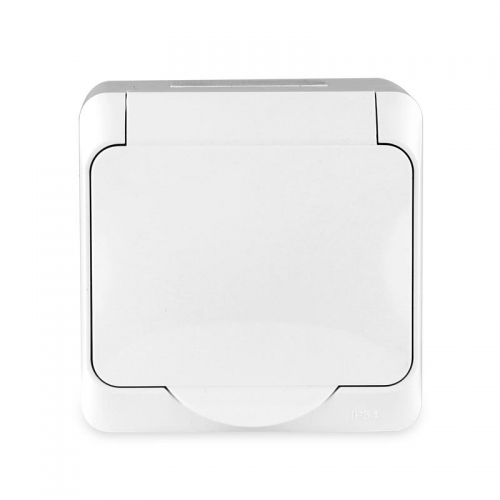 Розетка 1-м ОП Nix 16А IP54 250В с заземл. с крышкой бел. TOKOV ELECTRIC TKE-NX-R1Z-C01-IP54 TKE-NX-R1Z-C01-IP54