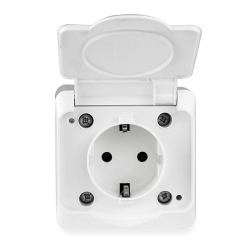 Розетка 1-м ОП Nix 16А IP54 250В с заземл. с крышкой бел. TOKOV ELECTRIC TKE-NX-R1Z-C01-IP54 TKE-NX-R1Z-C01-IP54