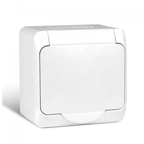 Розетка 1-м ОП Nix 16А IP54 250В с заземл. с крышкой бел. TOKOV ELECTRIC TKE-NX-R1Z-C01-IP54 TKE-NX-R1Z-C01-IP54