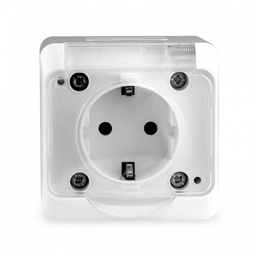 Розетка 1-м ОП Nix 16А IP54 250В с заземл. с прозр. крышкой бел. TOKOV ELECTRIC TKE-NX-R1Z-C01T-IP54 TKE-NX-R1Z-C01T-IP54