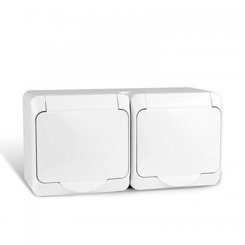 Розетка 2-м ОП Nix 16А IP54 250В с заземл. с крышкой бел. TOKOV ELECTRIC TKE-NX-R2Z-C01-IP54 TKE-NX-R2Z-C01-IP54