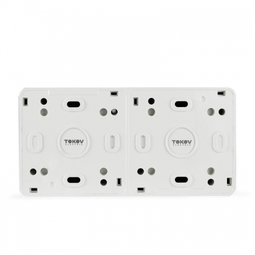Розетка 2-м ОП Nix 16А IP54 250В с заземл. с крышкой бел. TOKOV ELECTRIC TKE-NX-R2Z-C01-IP54 TKE-NX-R2Z-C01-IP54