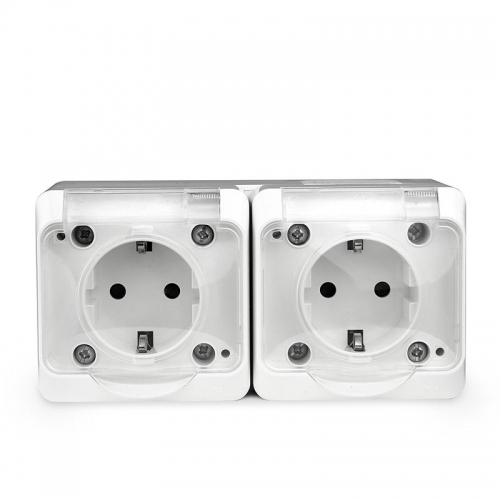 Розетка 2-м ОП Nix 16А IP54 250В с заземл. с прозр. крышкой бел. TOKOV ELECTRIC TKE-NX-R2Z-C01T-IP54 TKE-NX-R2Z-C01T-IP54