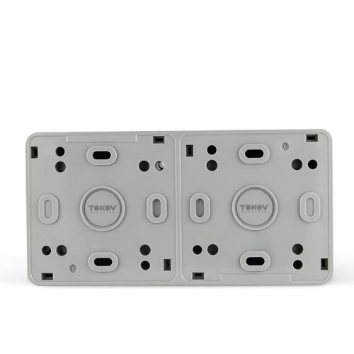 Розетка 2-м ОП Nix 16А IP54 250В с заземл. с крышкой сер. TOKOV ELECTRIC TKE-NX-R2Z-C06-IP54 TKE-NX-R2Z-C06-IP54