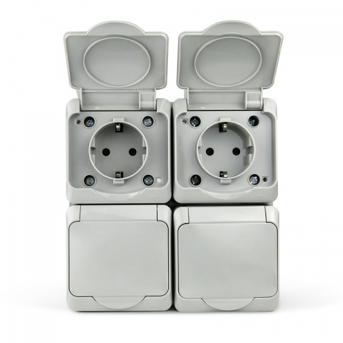 Розетка 4-м ОП Nix 16А IP54 250В с заземл. с крышкой сер. TOKOV ELECTRIC TKE-NX-R4Z-C06-IP54 TKE-NX-R4Z-C06-IP54