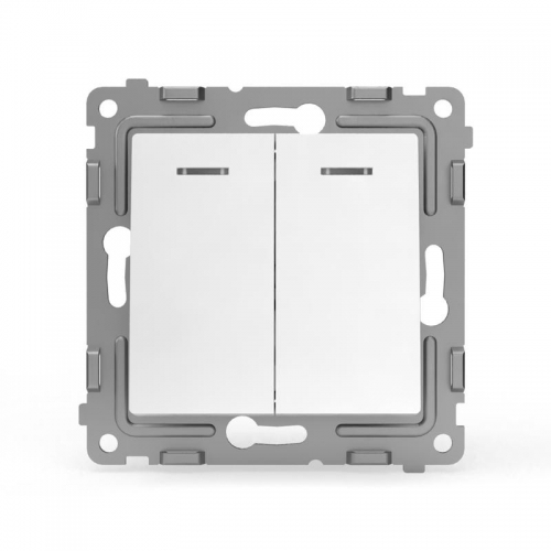 Выключатель 2-кл. СП Pixel 10А IP20 с индикатором механизм бел. TOKOV ELECTRIC TKE-PX-V2I-C01 TKE-PX-V2I-C01