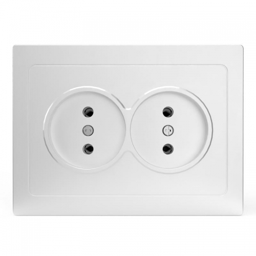 Розетка 2-м СП Pixel 16А IP20 без заземл. в сборе бел. TOKOV ELECTRIC TKE-PX-R2F-C01 TKE-PX-R2F-C01