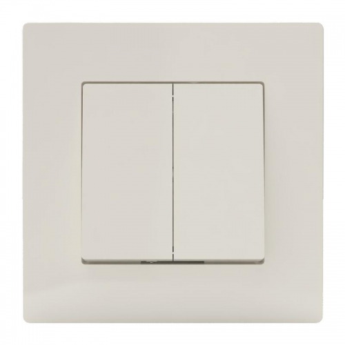 Выключатель 2-кл. СП Pixel 10А IP20 в сборе беж. TOKOV ELECTRIC TKE-PX-V2F-C02 TKE-PX-V2F-C02