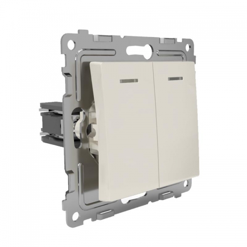 Выключатель 2-кл. СП Pixel 10А IP20 с индикатором механизм беж. TOKOV ELECTRIC TKE-PX-V2I-C02 TKE-PX-V2I-C02