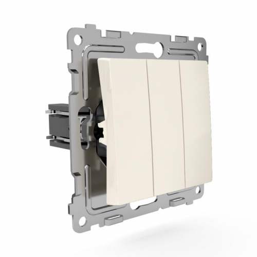 Выключатель 3-кл. СП Pixel 10А IP20 механизм беж. TOKOV ELECTRIC TKE-PX-V3-C02 TKE-PX-V3-C02