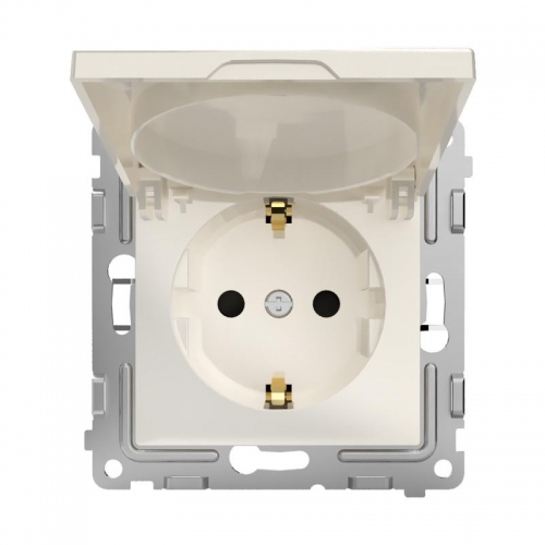 Розетка 1-м СП Pixel 16А IP20 с заземл. защ. шторки с крышкой механизм беж. TOKOV ELECTRIC TKE-PX-R1ZSW1-C02 TKE-PX-R1ZSW1-C02