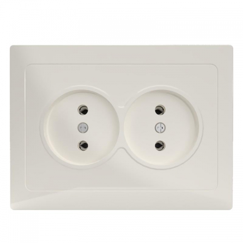 Розетка 2-м СП Pixel 16А IP20 без заземл. в сборе беж. TOKOV ELECTRIC TKE-PX-R2F-C02 TKE-PX-R2F-C02