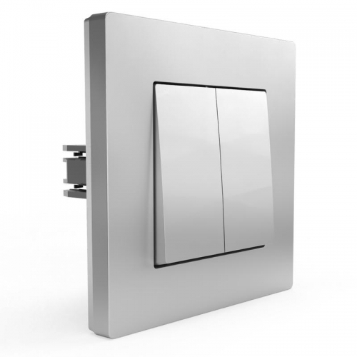 Выключатель 2-кл. СП Pixel 10А IP20 в сборе алюм. TOKOV ELECTRIC TKE-PX-V2F-C03 TKE-PX-V2F-C03