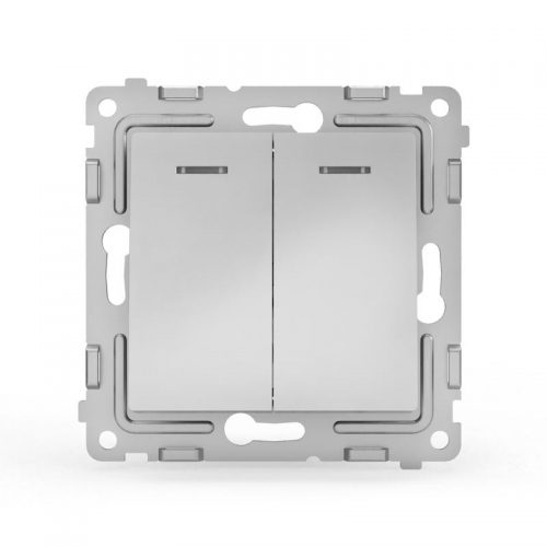 Выключатель 2-кл. СП Pixel 10А IP20 с индикатором механизм алюм. TOKOV ELECTRIC TKE-PX-V2I-C03 TKE-PX-V2I-C03