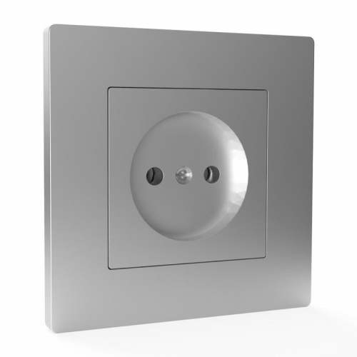 Розетка 1-м СП Pixel 16А IP20 без заземл. в сборе алюм. TOKOV ELECTRIC TKE-PX-R1F-C03 TKE-PX-R1F-C03