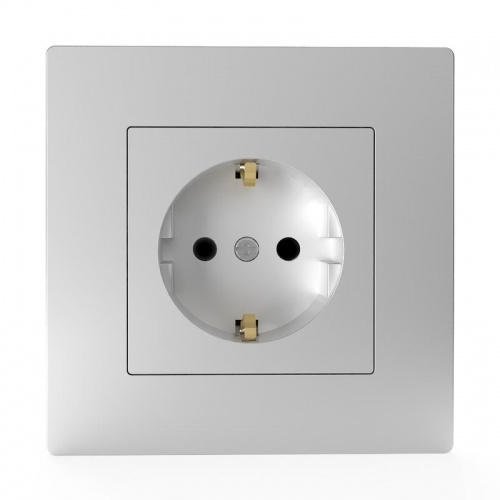 Розетка 1-м СП Pixel 16А IP20 с заземл. защ. шторки в сборе алюм. TOKOV ELECTRIC TKE-PX-R1FZSF-C03 TKE-PX-R1FZSF-C03