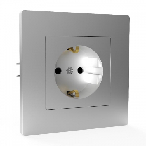 Розетка 1-м СП Pixel 16А IP20 с заземл. защ. шторки в сборе алюм. TOKOV ELECTRIC TKE-PX-R1FZSF-C03 TKE-PX-R1FZSF-C03