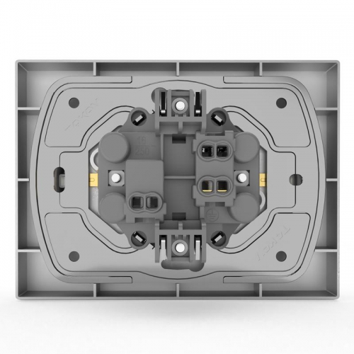 Розетка 2-м СП Pixel 16А IP20 с заземл. защ. шторки в сборе алюм. TOKOV ELECTRIC TKE-PX-R2FZSF-C03 TKE-PX-R2FZSF-C03