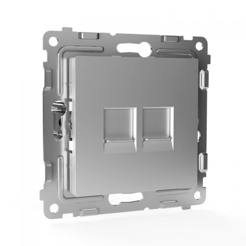 Розетка компьютерная 2-м СП Pixel RJ45 кат.5E механизм алюм. TOKOV ELECTRIC TKE-PX-RC2-C03 TKE-PX-RC2-C03