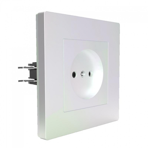 Розетка 1-м СП Pixel 16А IP20 без заземл. в сборе перламутр. TOKOV ELECTRIC TKE-PX-R1F-C04 TKE-PX-R1F-C04