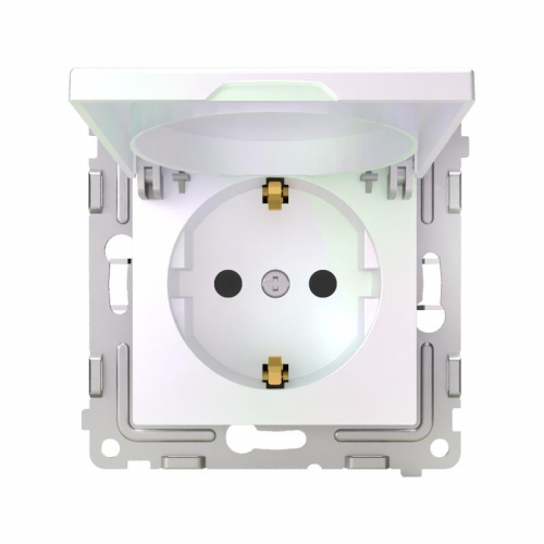 Розетка 1-м СП Pixel 16А IP20 с заземл. защ. шторки с крышкой механизм перламутр. TOKOV ELECTRIC TKE-PX-R1ZSW1-C04 TKE-PX-R1ZSW1-C04