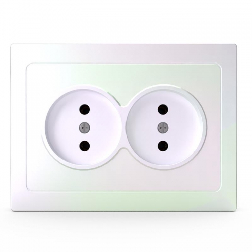 Розетка 2-м СП Pixel 16А IP20 без заземл. в сборе перламутр. TOKOV ELECTRIC TKE-PX-R2F-C04 TKE-PX-R2F-C04
