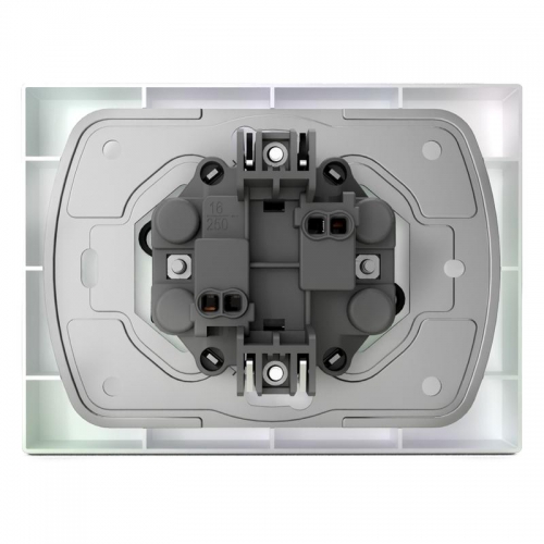 Розетка 2-м СП Pixel 16А IP20 без заземл. в сборе перламутр. TOKOV ELECTRIC TKE-PX-R2F-C04 TKE-PX-R2F-C04