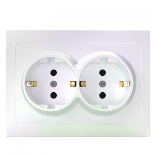 Розетка 2-м СП Pixel 16А IP20 с заземл. защ. шторки в сборе перламутр. TOKOV ELECTRIC TKE-PX-R2FZSF-C04 TKE-PX-R2FZSF-C04