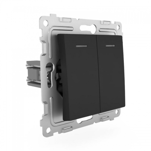 Выключатель 2-кл. СП Pixel 10А IP20 с индикатором механизм карбон TOKOV ELECTRIC TKE-PX-V2I-C14 TKE-PX-V2I-C14