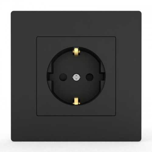 Розетка 1-м СП Pixel 16А IP20 с заземл. защ. шторки в сборе карбон TOKOV ELECTRIC TKE-PX-R1FZSF-C14 TKE-PX-R1FZSF-C14