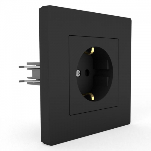 Розетка 1-м СП Pixel 16А IP20 с заземл. защ. шторки в сборе карбон TOKOV ELECTRIC TKE-PX-R1FZSF-C14 TKE-PX-R1FZSF-C14