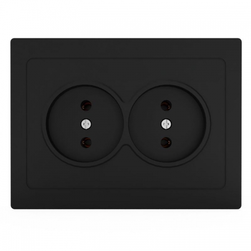 Розетка 2-м СП Pixel 16А IP20 без заземл. в сборе карбон TOKOV ELECTRIC TKE-PX-R2F-C14 TKE-PX-R2F-C14