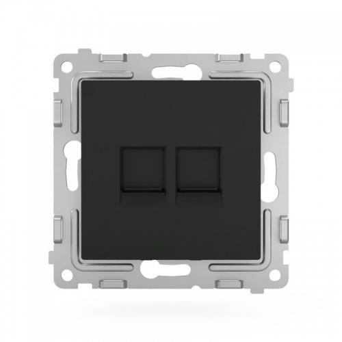 Розетка компьютерная 2-м СП Pixel RJ45 кат.5E механизм карбон TOKOV ELECTRIC TKE-PX-RC2-C14 TKE-PX-RC2-C14