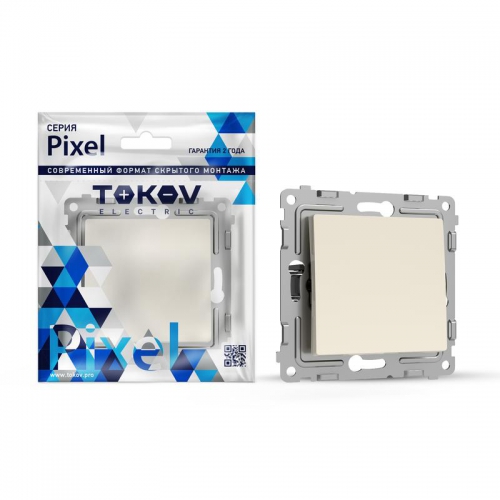 Переключатель перекрестный 1-кл. СП Pixel IP20 механизм беж. TOKOV ELECTRIC TKE-PX-P1R-C02 TKE-PX-P1R-C02
