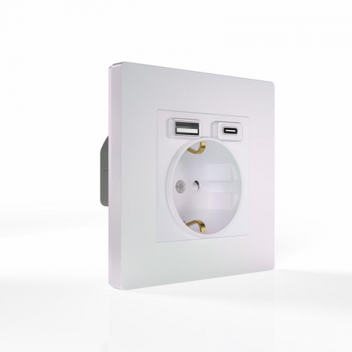 Розетка 1-м СП Pixel IP20 с заземл. с 2-мя заряд. устр. USB тип A+C механизм перламутр. TOKOV ELECTRIC TKE-PX-R1U2AC-C04 TKE-PX-R1U2AC-C04